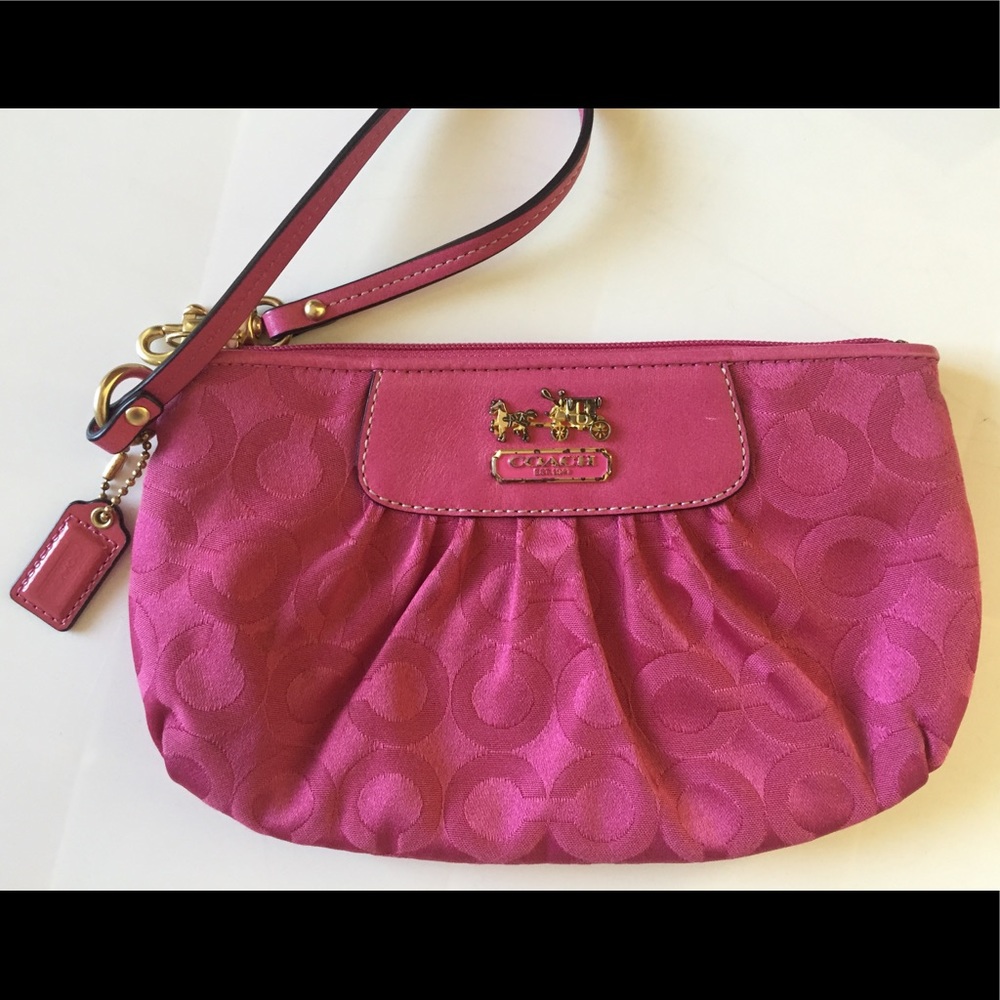 Pink Coach Wristlet Purse